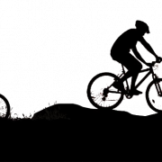 Silhouette Mountain Bike PNG Bild