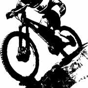 Silhouette Mountain Bike PNG Bild