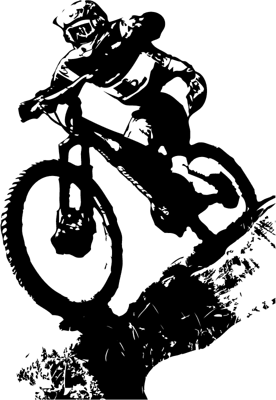 Silhouette Mountain Bike PNG Picture