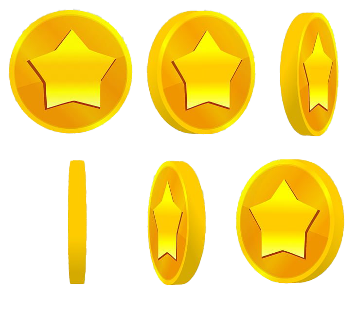 Star Game Gold Coin PNG Image