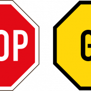 Trafik sinyali dur işareti şeffaf