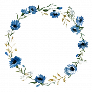 Vintage Floral Blue Frame PNG Unduh Gratis