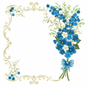 Vintage floral asul na frame transparent