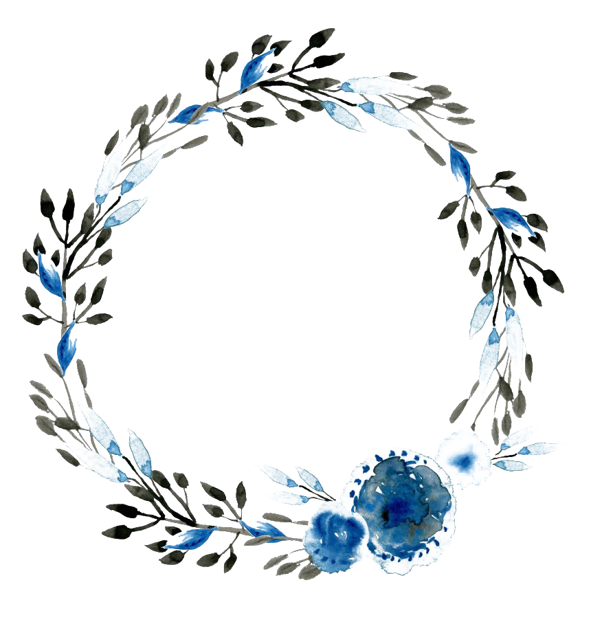 Vintage Floral Blue Frame