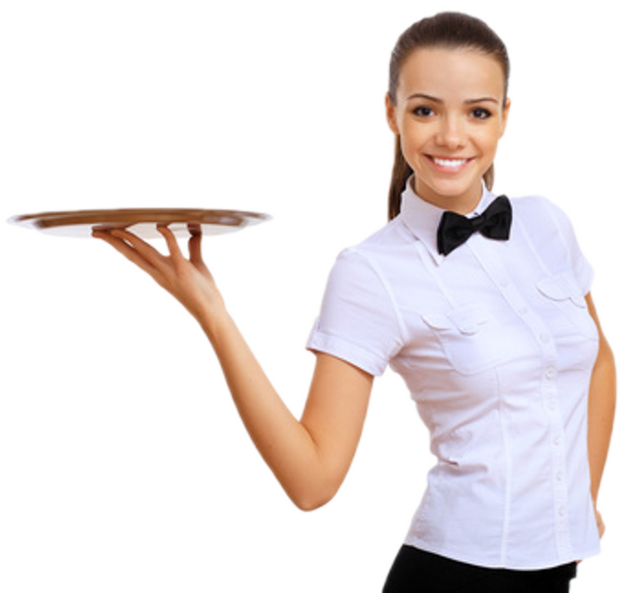 Waiter Serving Food PNG File