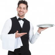 Waiter Serving Food PNG Images