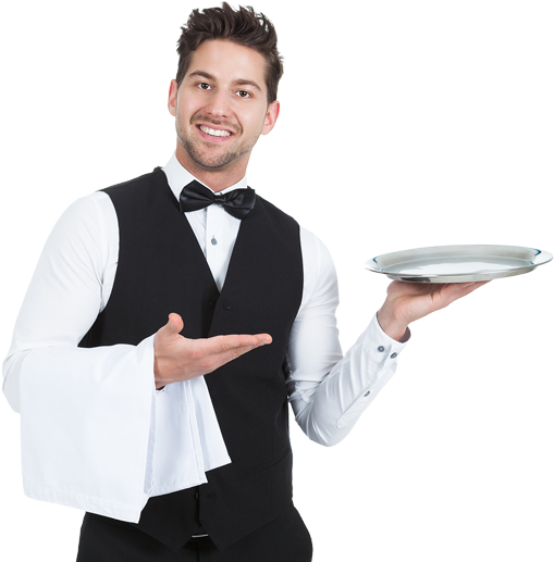 Waiter Serving Food PNG Images