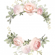 Watercolor Flower Wreath PNG Picture