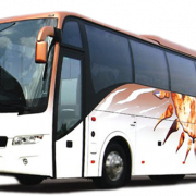 Белый туристический автобус PNG картина