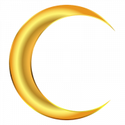 Yellow Crescent Moon PNG Image