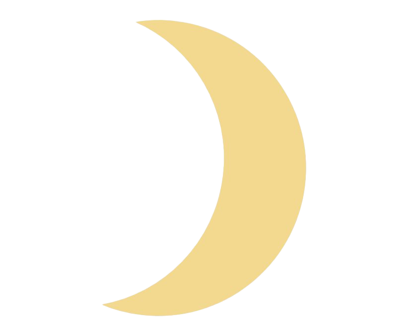 Yellow Crescent Moon PNG