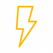 Yellow Thunderbolt PNG File