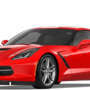 Red Corvette سيارة PNG قصاصات فنية