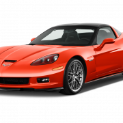 Red Corvette Car PNG2
