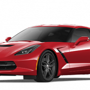 รถ Corvette สีแดงโปร่งใส