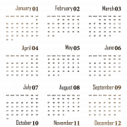 Brown Calendar 2022