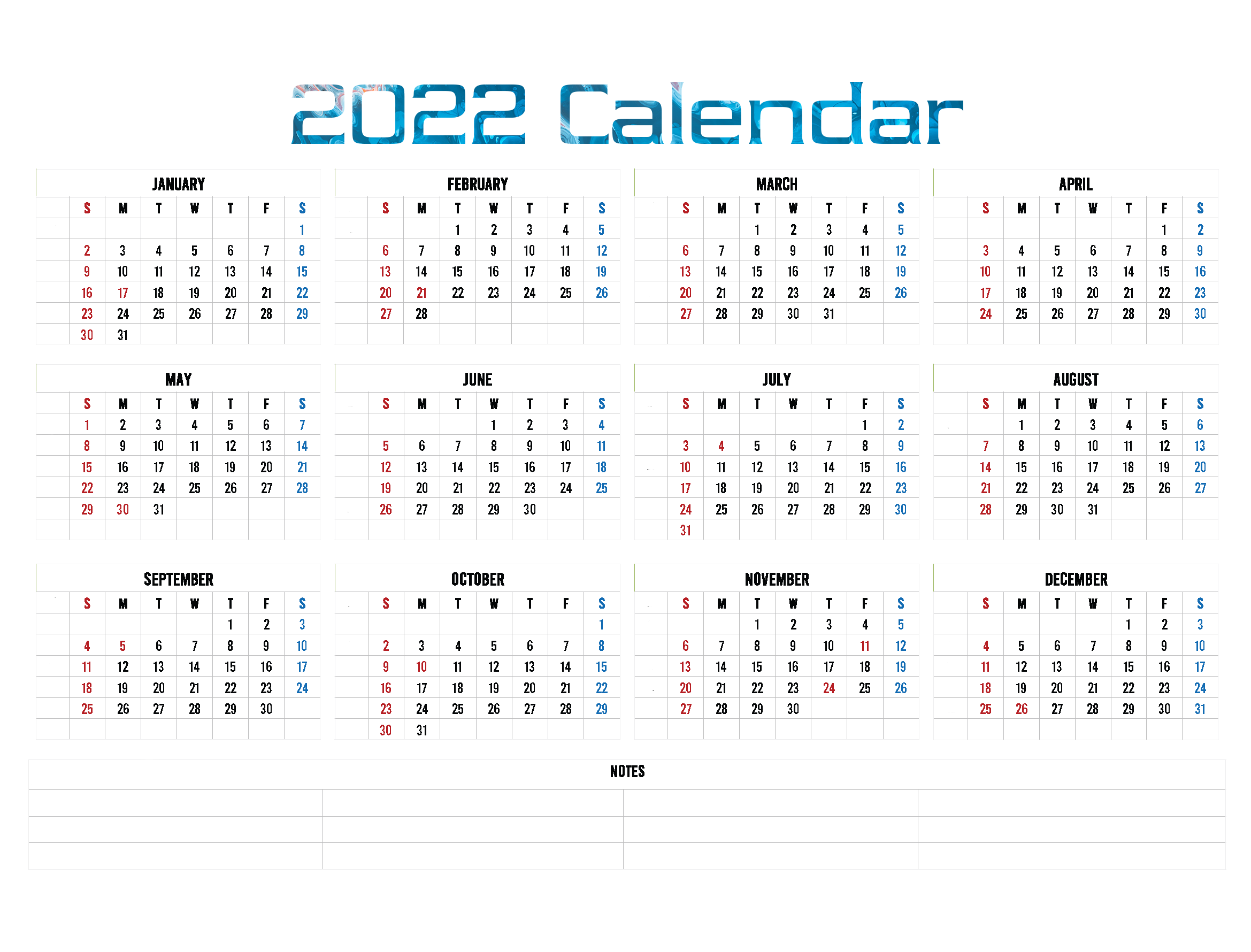 Calendar 2022 PNG Picture