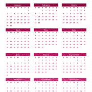 Calendario rosa 2022 PNG