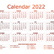 Red Calendar 2022