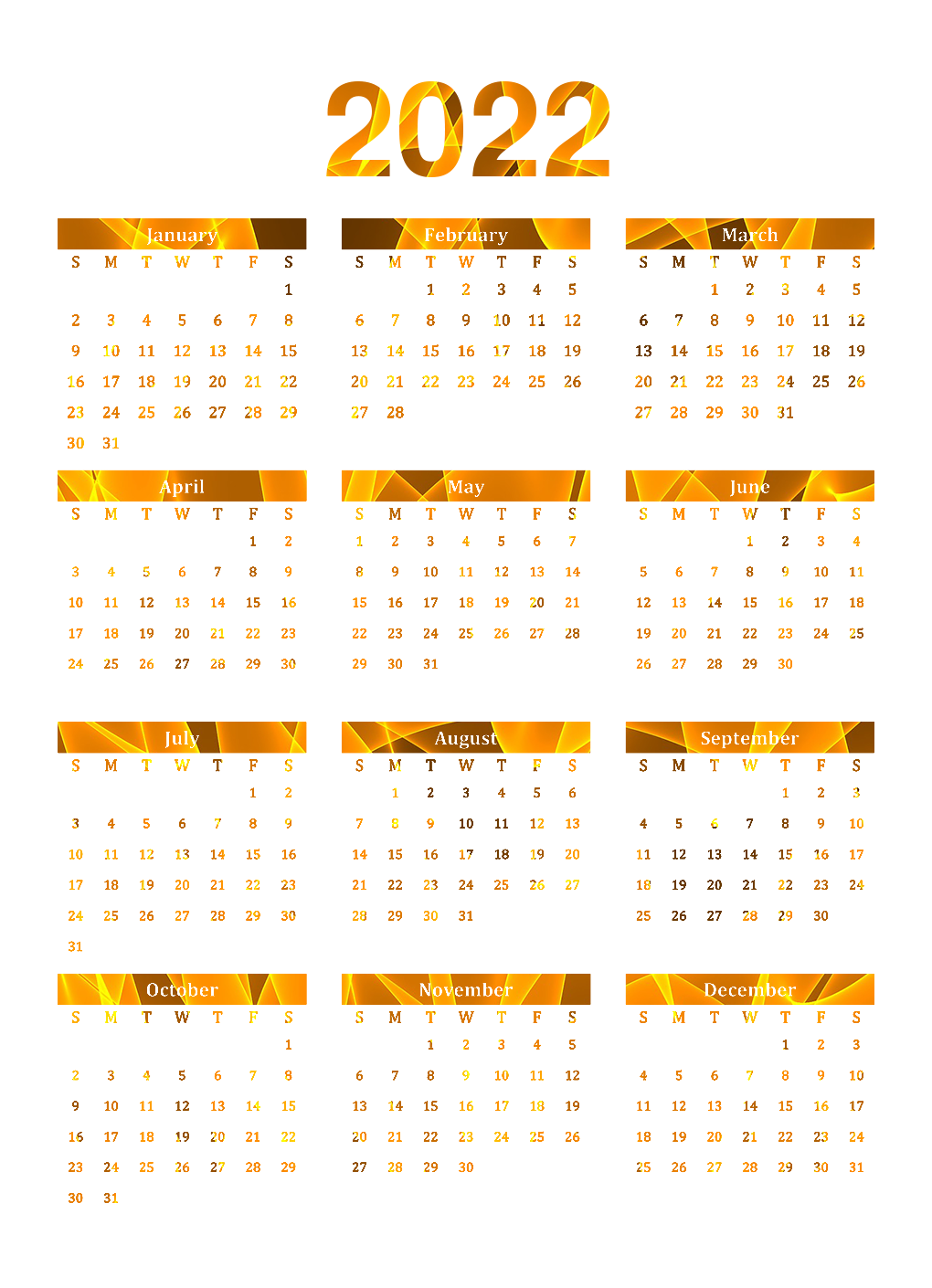 Vector Calendar 2022 PNG Clipart