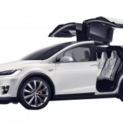 Beyaz Tesla Elektrikli Araba PNG
