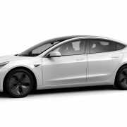 White Tesla Electric Car PNG Free Image
