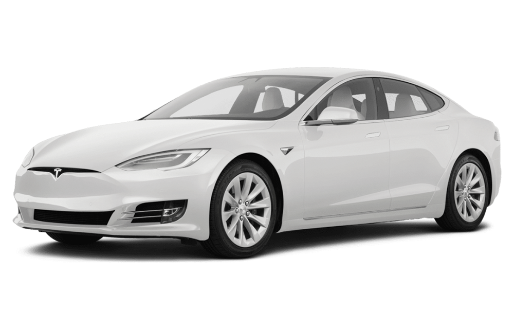White Tesla Electric Car PNG HD Image