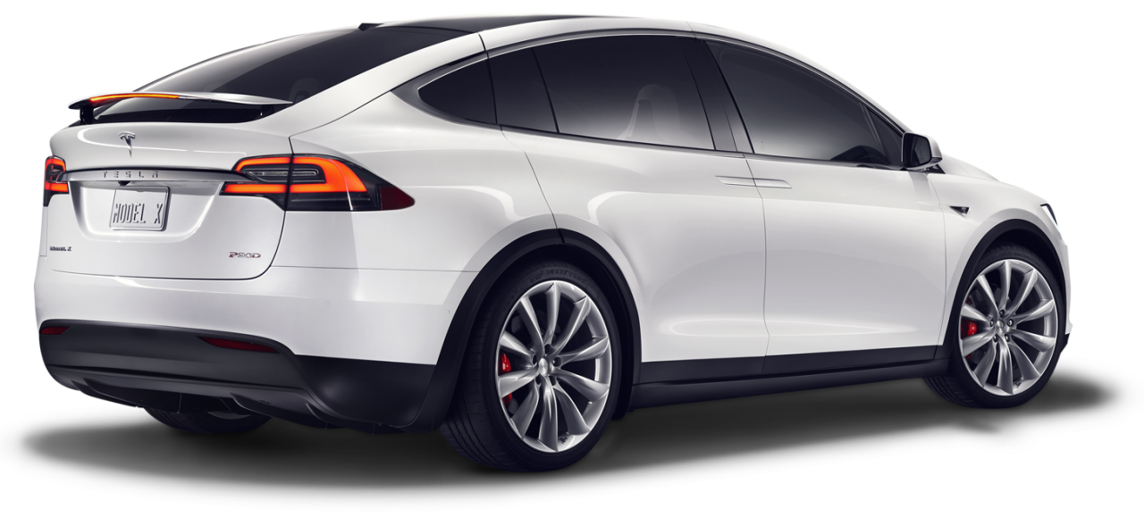 White Tesla Electric Car PNG Image HD