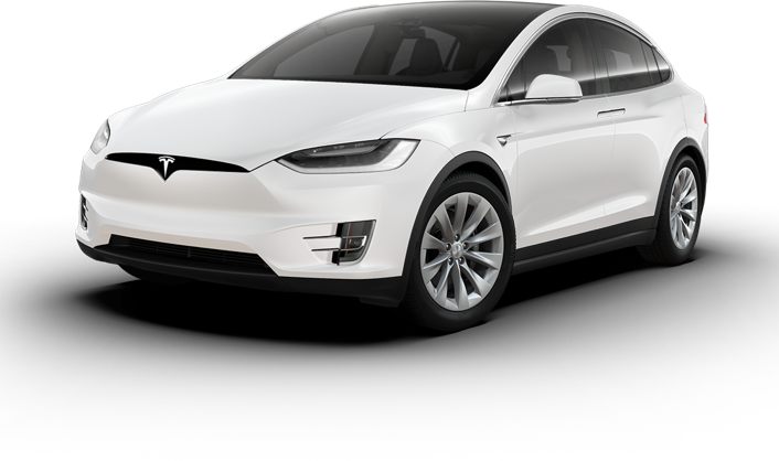 White Tesla Electric Car PNG Images