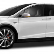 White Tesla Electric Car PNG Picture