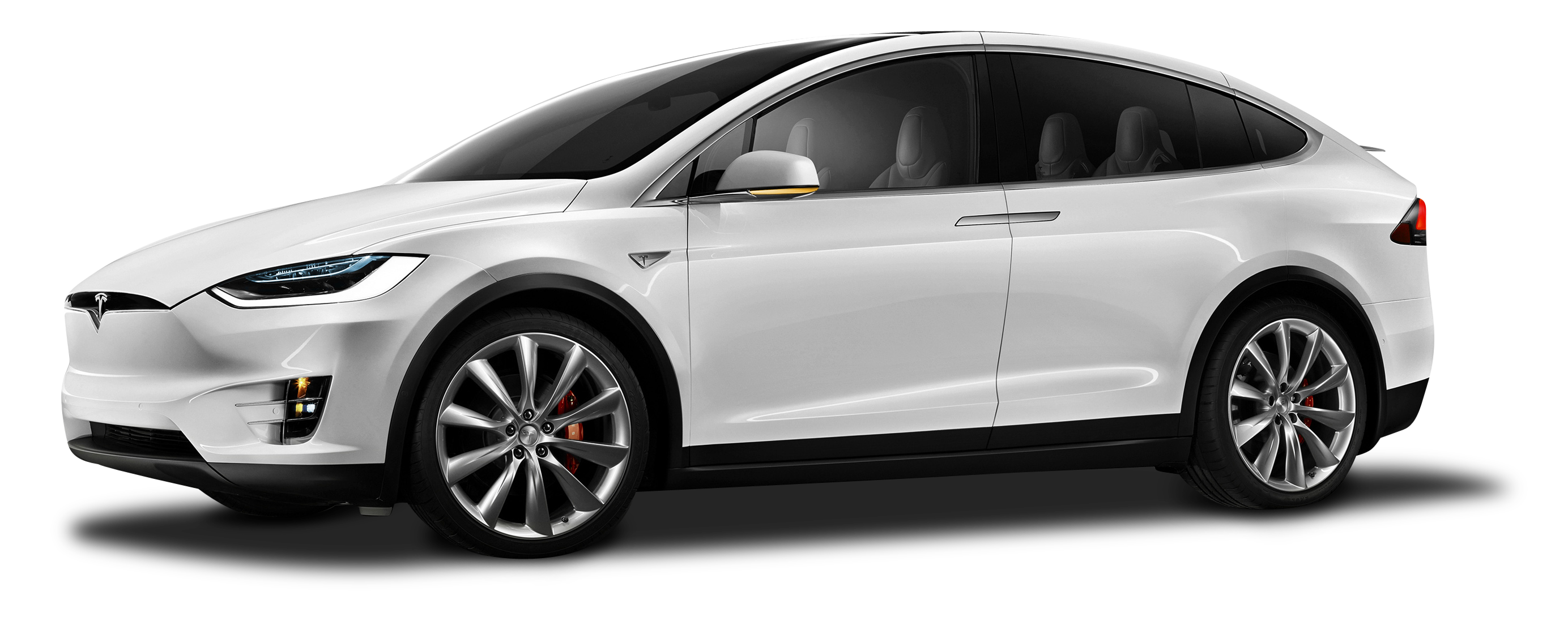 White Tesla Electric Car PNG Picture