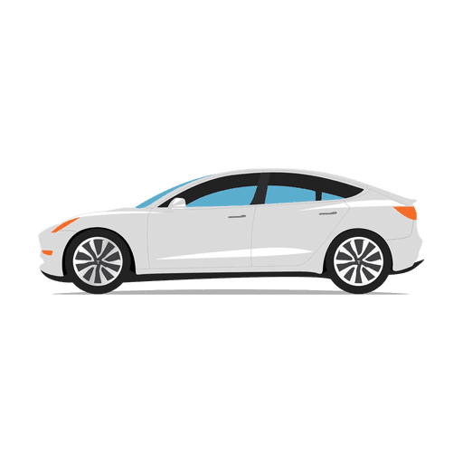 White Tesla Electric Car PNG Transparent HD Photo