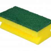 Imagen de esponja verde amarilla PNG