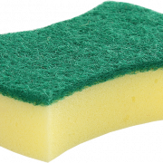 Esponja verde amarilla transparente