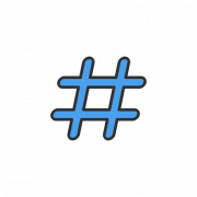 Blauer Hashtag