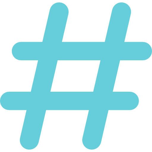 Blue Hashtag PNG Image
