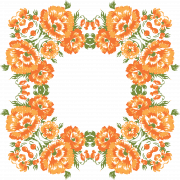 Bingkai oranye bunga transparan