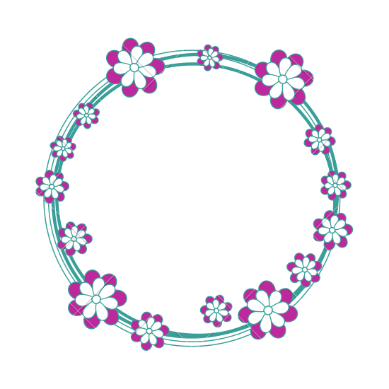 Floral round frame png imahe