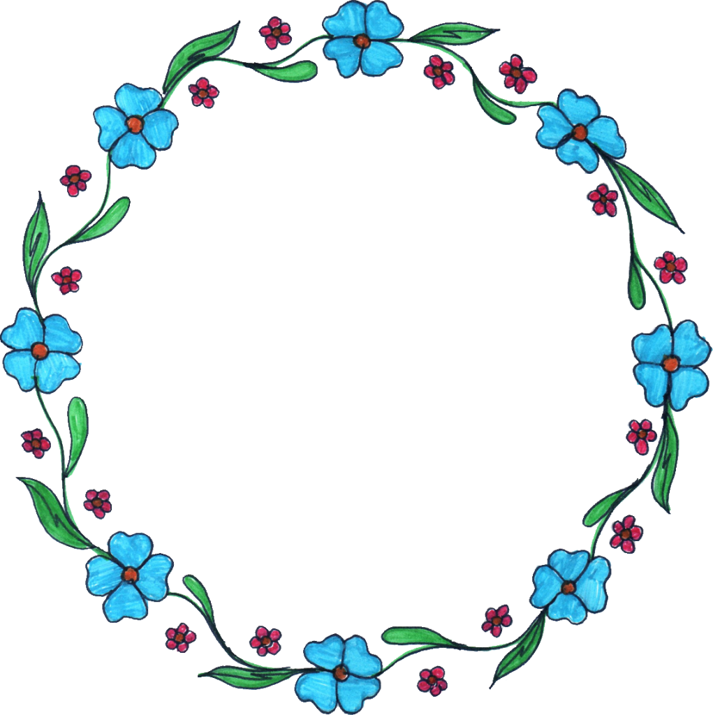 Floral Round Frame trasparente