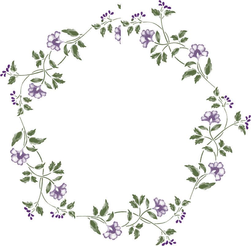 Floral Round Frame