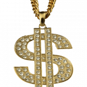 Gold Dollar Chain PNG Image