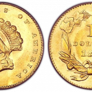 Золотая доллар монета PNG скачать бесплатно