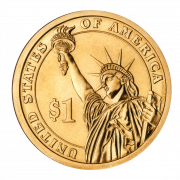 Gold Dollar Coin PNG HD -afbeelding