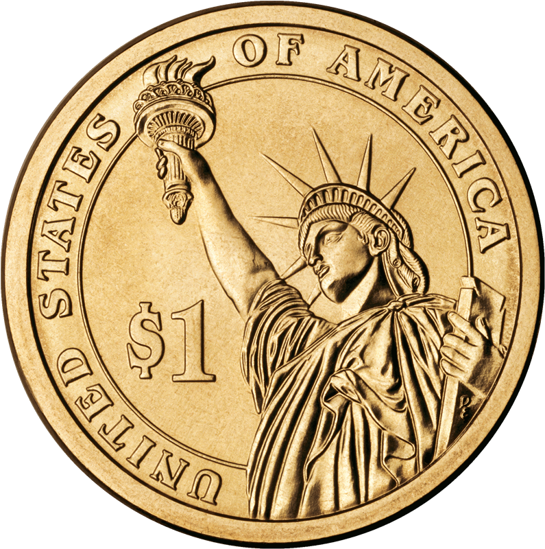 Gold Dollar Coin PNG Image