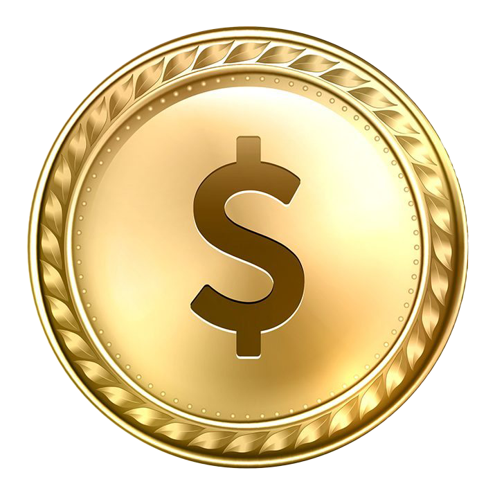 Gold Dollar Coin PNG