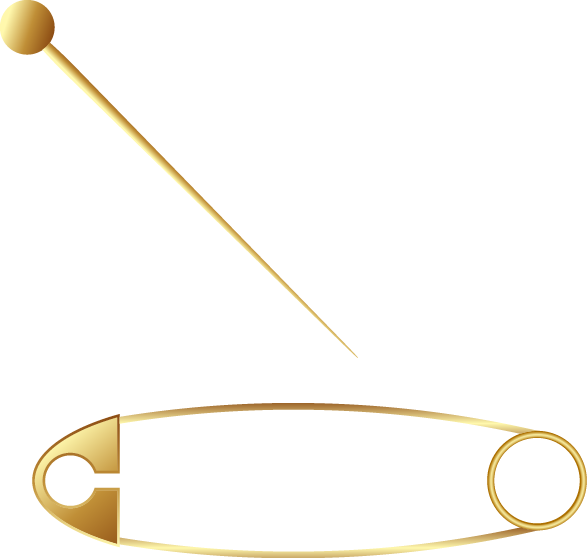 Gold Safety Pin PNG File