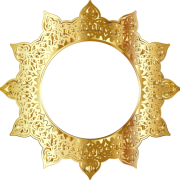Golden Round Frame PNG Clipart