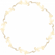 Golden Round Frame PNG -Datei