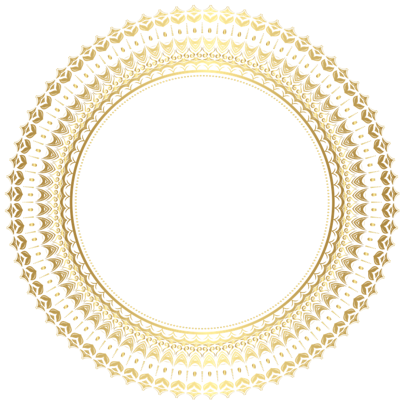 Golden Round Frame PNG Free Image
