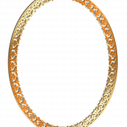Golden Round Frame PNG HD Imahe